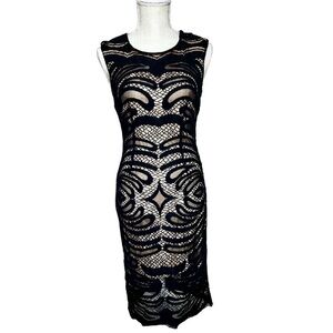 Bebe Lace Bodycon Midi Dress Size Small